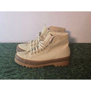 Women's Superga Alpina Big Eyelets Boots, Beige, Size 8